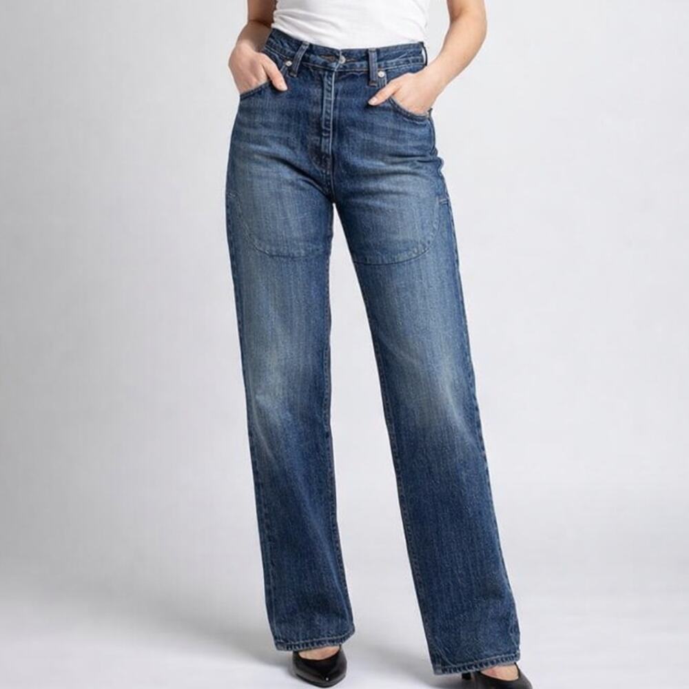 Vintage 90s Armani Jeans Women’s High Waist Straight Leg Denim Blue Italy Size 8